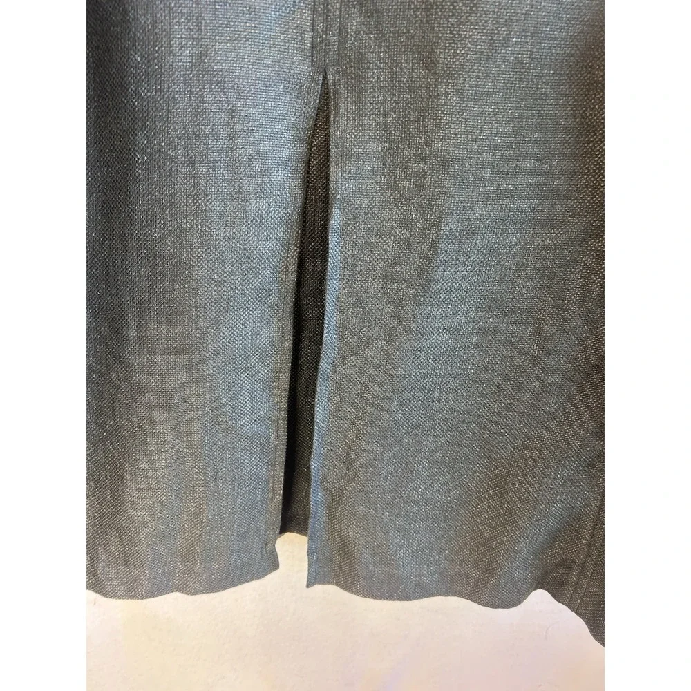Eileen Fisher Open Front Blazer Jacket Long Sleeve Gray XL Woven Linen Blend EUC